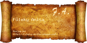 Füleky Anita névjegykártya