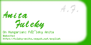 anita fuleky business card